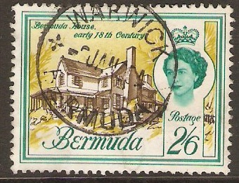 Bermuda 1962 2s.6d Bistre-brn, bluish grn and olive-yell. SG176. - Click Image to Close